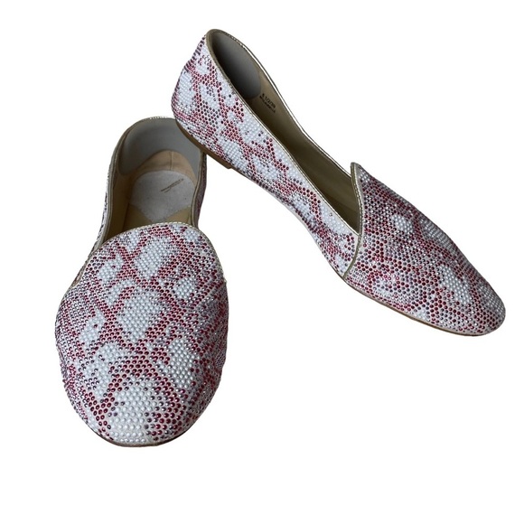 Brian Atwood Claudelle Crystal Suede Smoking Slippers Flats Loafers Sz.‎ 8 1/2 - Picture 3 of 12